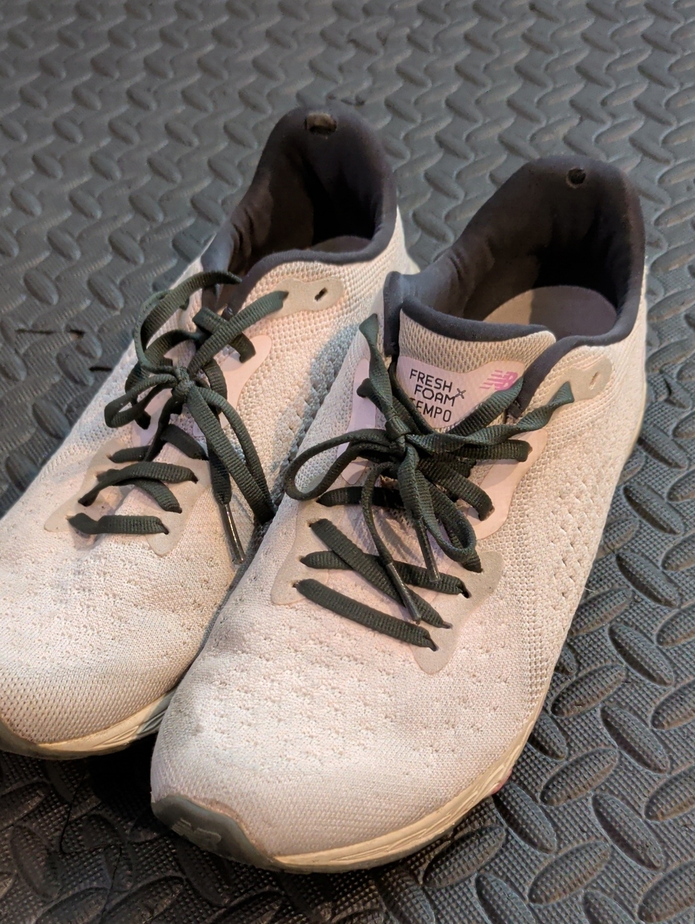 New Balance Light Gray and Black Fresh Foam Tempo Running Shoes